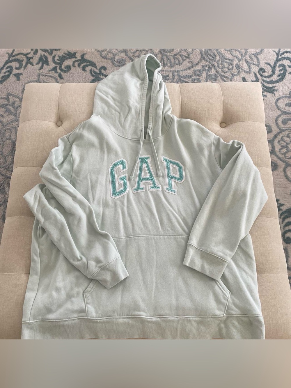 GAP Hoodie in Light Sage with Teal Logo